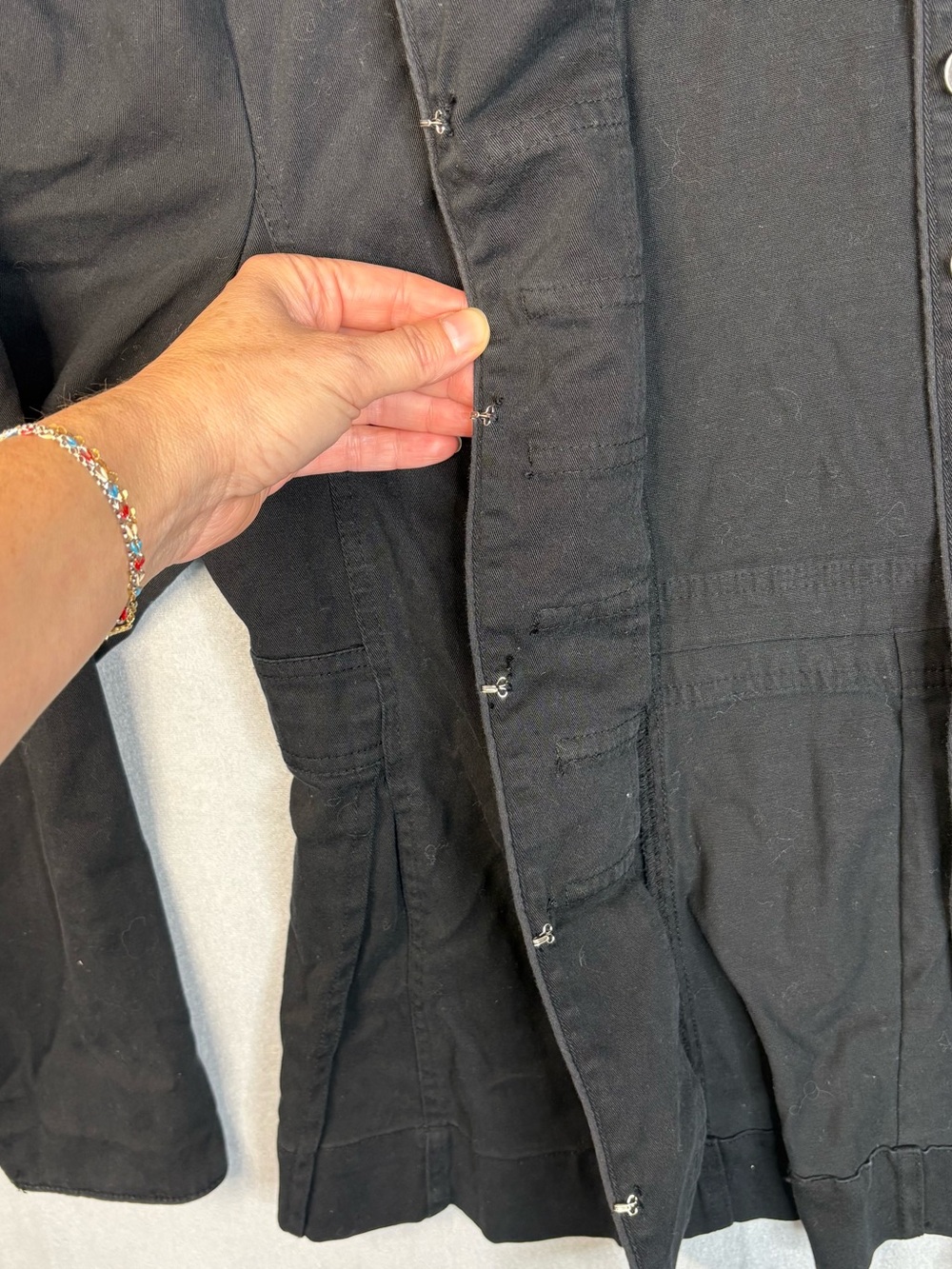 Ruff Hewn Black Military-Style Cotton Field Jacket - Picture 3 of 8